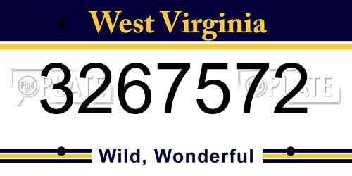 3267572 West Virginia License Plate