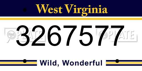 3267577 West Virginia License Plate