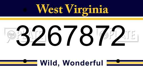 3267872 West Virginia License Plate