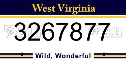3267877 West Virginia License Plate