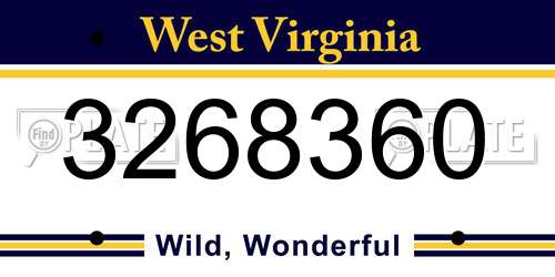 3268360 West Virginia License Plate