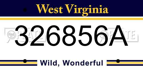 326856A West Virginia License Plate