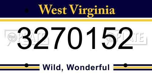 3270152 West Virginia License Plate