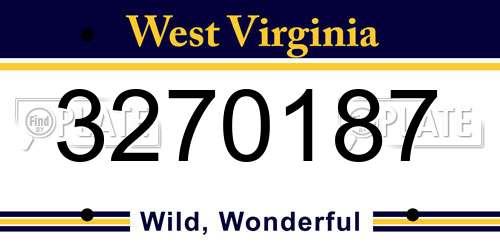 3270187 West Virginia License Plate