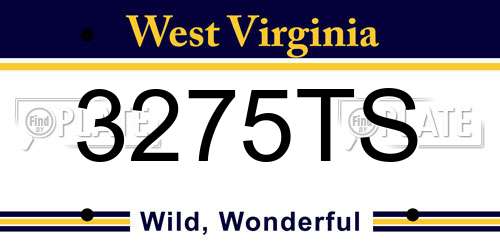 3275TS West Virginia License Plate