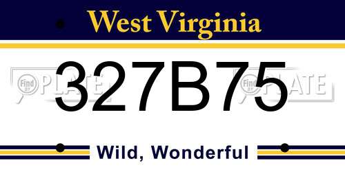 327B75 West Virginia License Plate