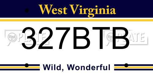 327BTB West Virginia License Plate