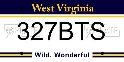 327BTS West Virginia License Plate
