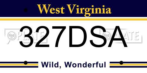 327DSA West Virginia License Plate
