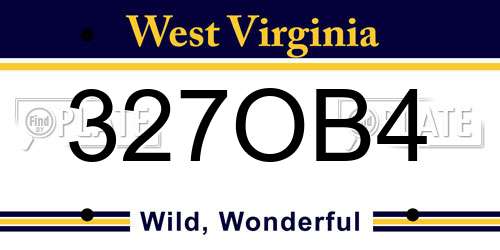 327OB4 West Virginia License Plate