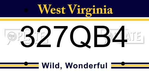 327QB4 West Virginia License Plate