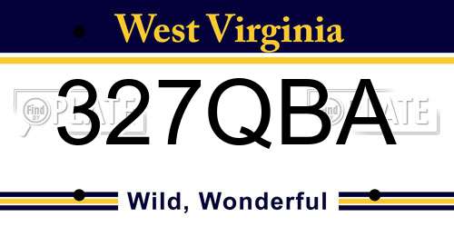327QBA West Virginia License Plate