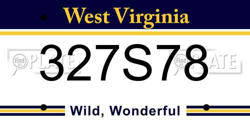 327S78 West Virginia License Plate