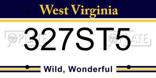 327ST5 West Virginia License Plate
