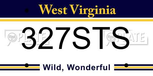 327STS West Virginia License Plate