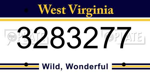 3283277 West Virginia License Plate