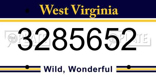 3285652 West Virginia License Plate