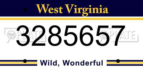 3285657 West Virginia License Plate