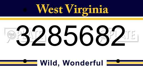 3285682 West Virginia License Plate