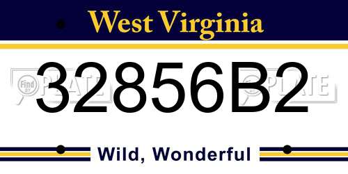 32856B2 West Virginia License Plate