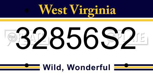 32856S2 West Virginia License Plate