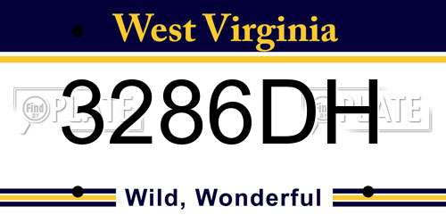 3286DH West Virginia License Plate