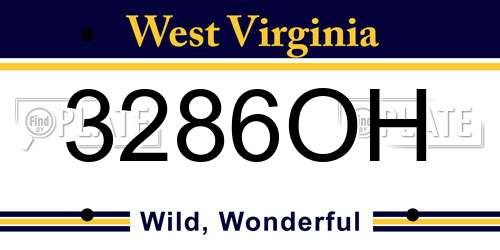 3286OH West Virginia License Plate