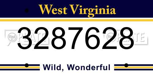 3287628 West Virginia License Plate
