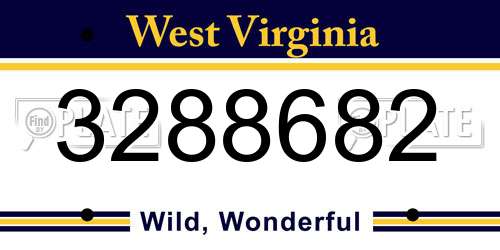 3288682 West Virginia License Plate