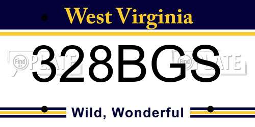 328BGS West Virginia License Plate