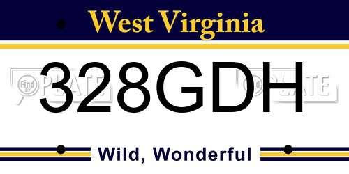 328GDH West Virginia License Plate