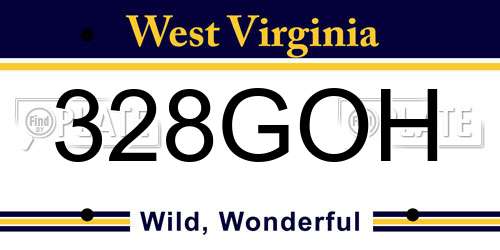 328GOH West Virginia License Plate