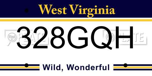 328GQH West Virginia License Plate