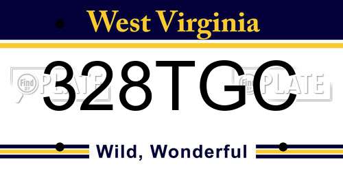 328TGC West Virginia License Plate
