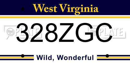 328ZGC West Virginia License Plate