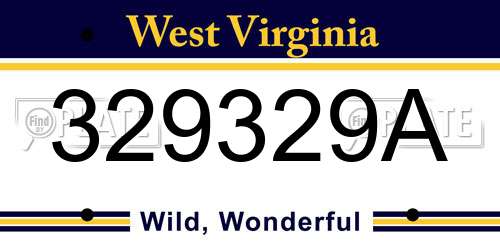 329329A West Virginia License Plate