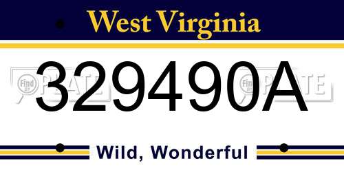 329490A West Virginia License Plate
