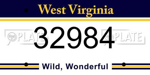 32984 West Virginia License Plate
