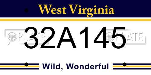 32A145 West Virginia License Plate