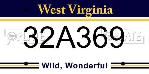 32A369 West Virginia License Plate