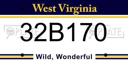 32B170 West Virginia License Plate