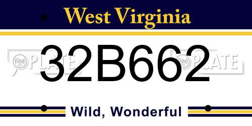 32B662 West Virginia License Plate
