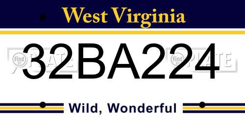 32BA224 West Virginia License Plate