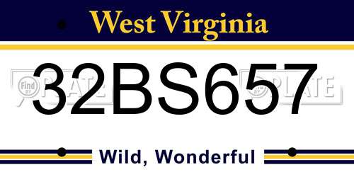 32BS657 West Virginia License Plate