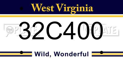32C400 West Virginia License Plate