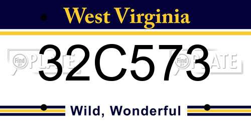 32C573 West Virginia License Plate