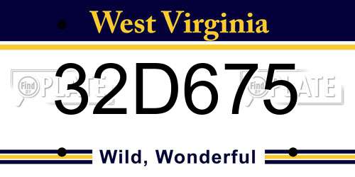 32D675 West Virginia License Plate