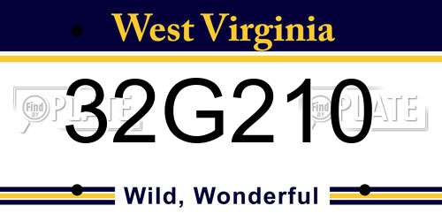 32G210 West Virginia License Plate