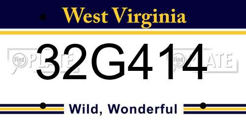 32G414 West Virginia License Plate