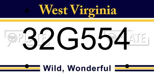 32G554 West Virginia License Plate